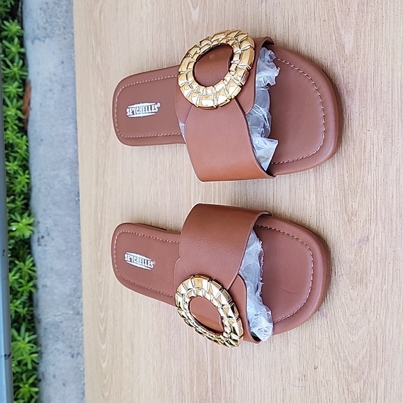 Seychelles Slide Sandals Cognac Size 7.5 NWOT - Picture 3 of 10